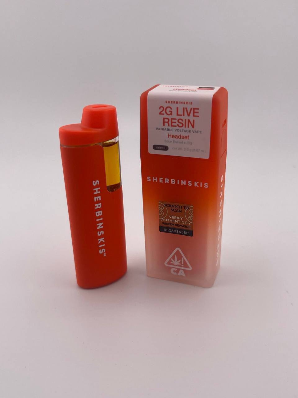 SHERBINSKIS 2G LIVE RESIN DISPOSABLE The SHERBINSKIS 2G Live Resin Disposable delivers a full-spectrum, flavor-rich journey with double the capacity.