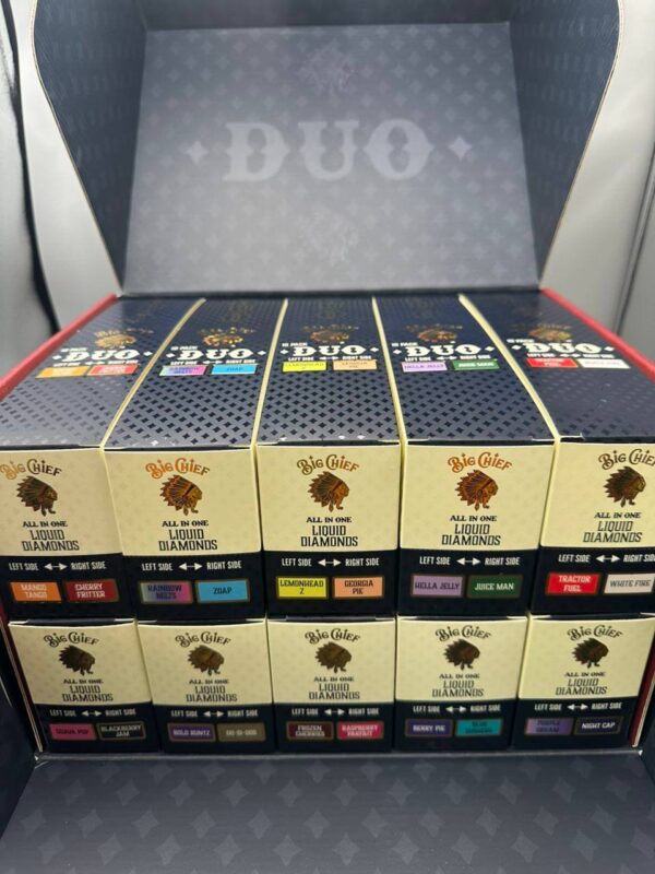 Experience a new dimension of vaping with the BIG CHIEF 2G DUO Disposable. This powerful 2-gram device features two distinct, premium cannabis oil chambers for unparalleled flavor variety and extended sessions. Discover the ultimate convenience and potency.